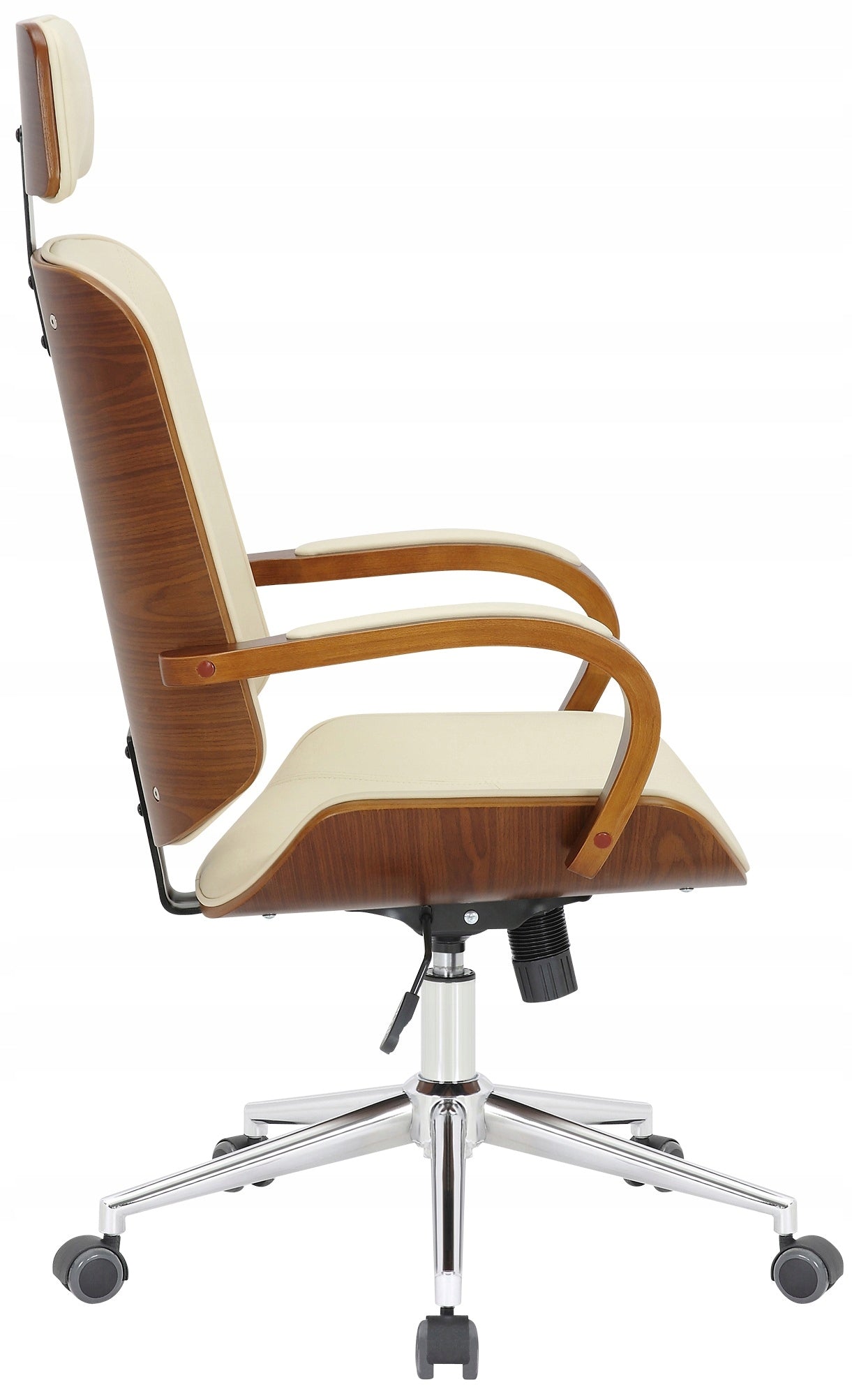 Dayton office chair, walnut/cream