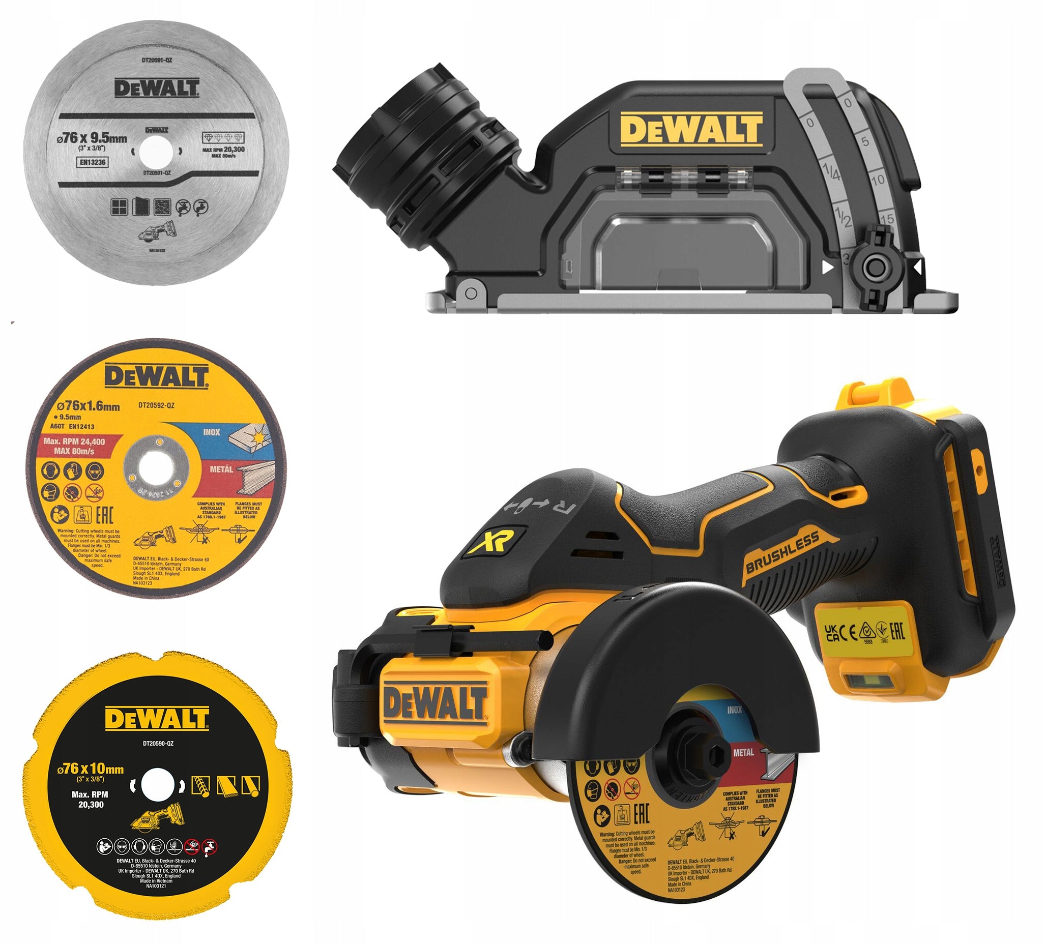 DeWalt DCS438N Brushless Cordless Angle Grinder 76 mm 18 V
