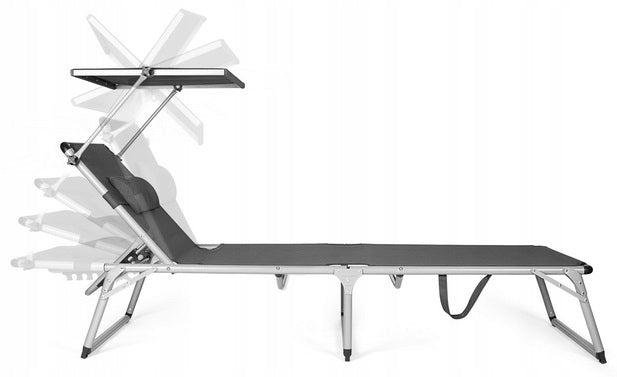 Deckchair aluminium grey Park Alley Delux 193 x 60 cm Manufacturer code PA-5289