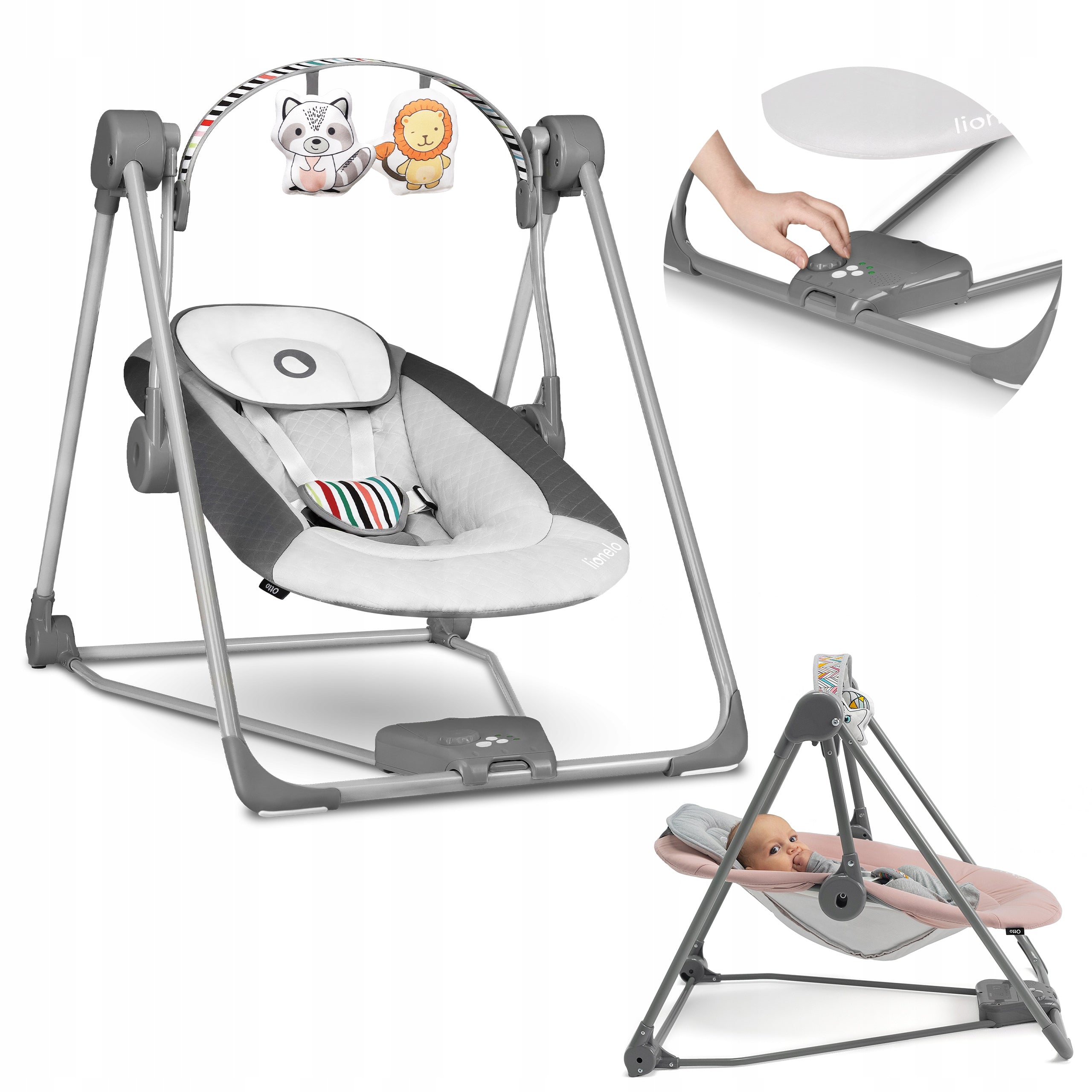 Deckchair electric rocker 2in1 swing cradle for children Lionelo Otto Packaging status original