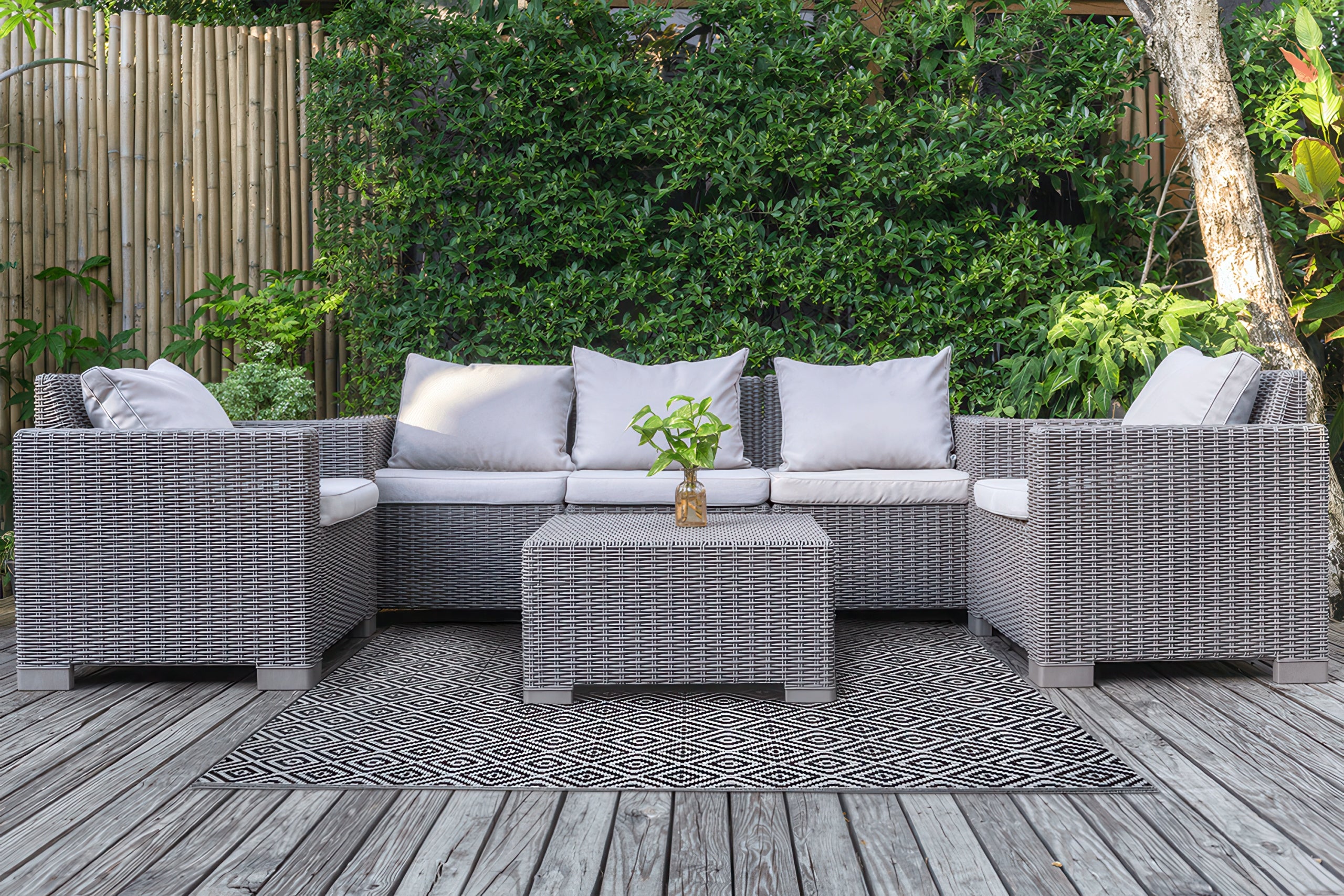 Decorative Carpet Outdoor Terrace for Balcony Terrace Large 180x270cm Grey Packaging status original