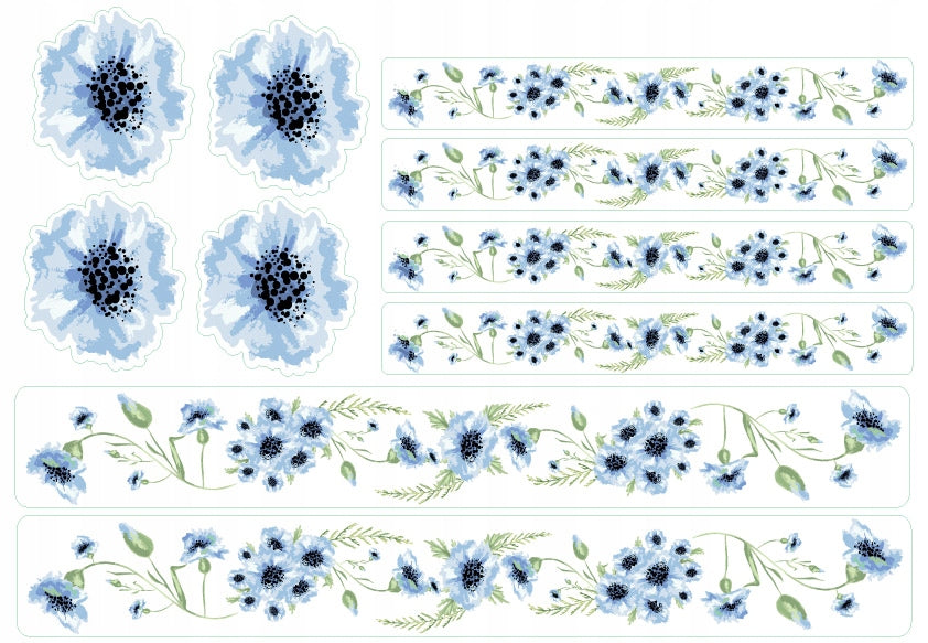 Decorative cornflower flowers sticker