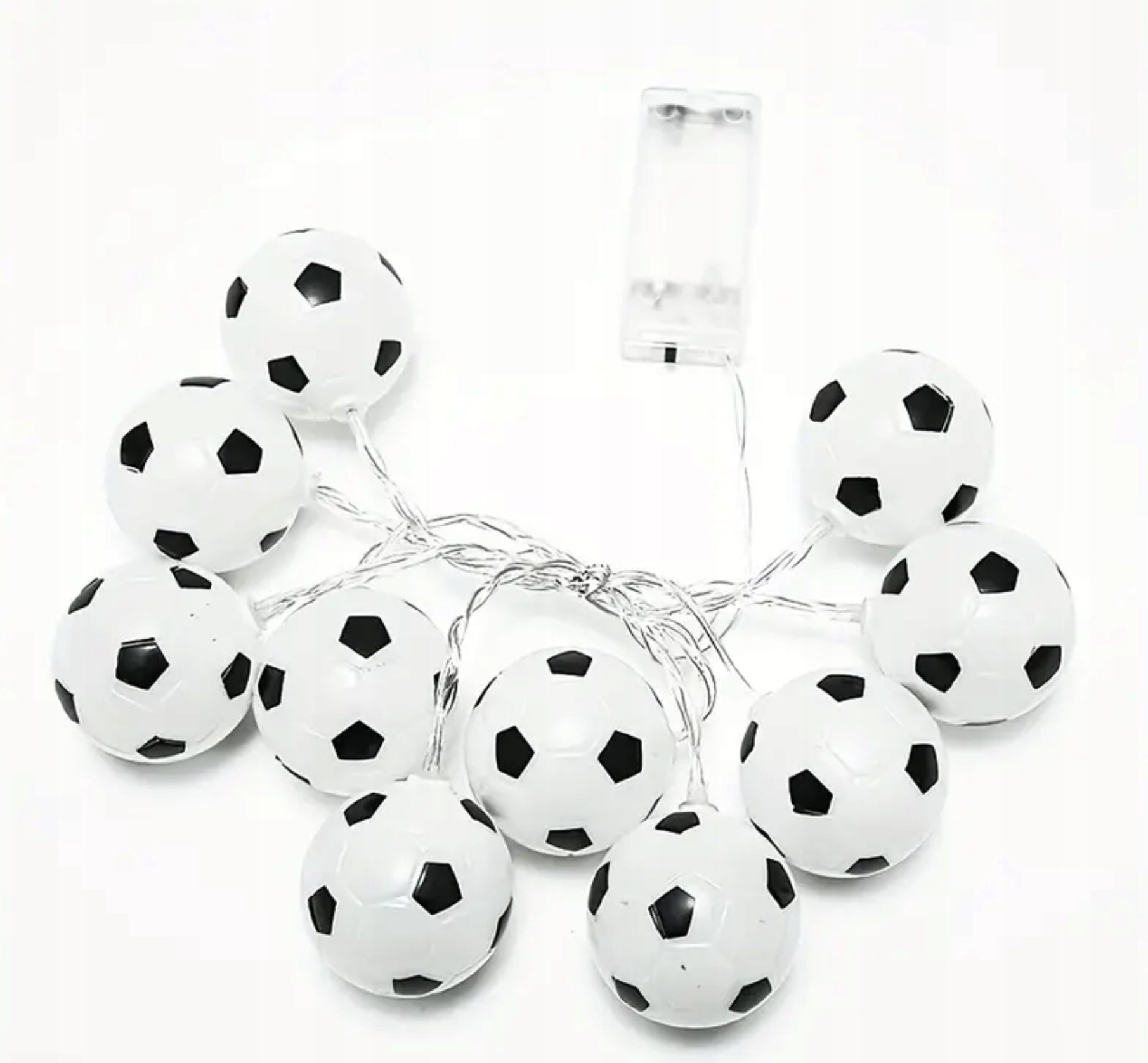 Decorative garland light 10x LED COTTON BALLS football 2xAA