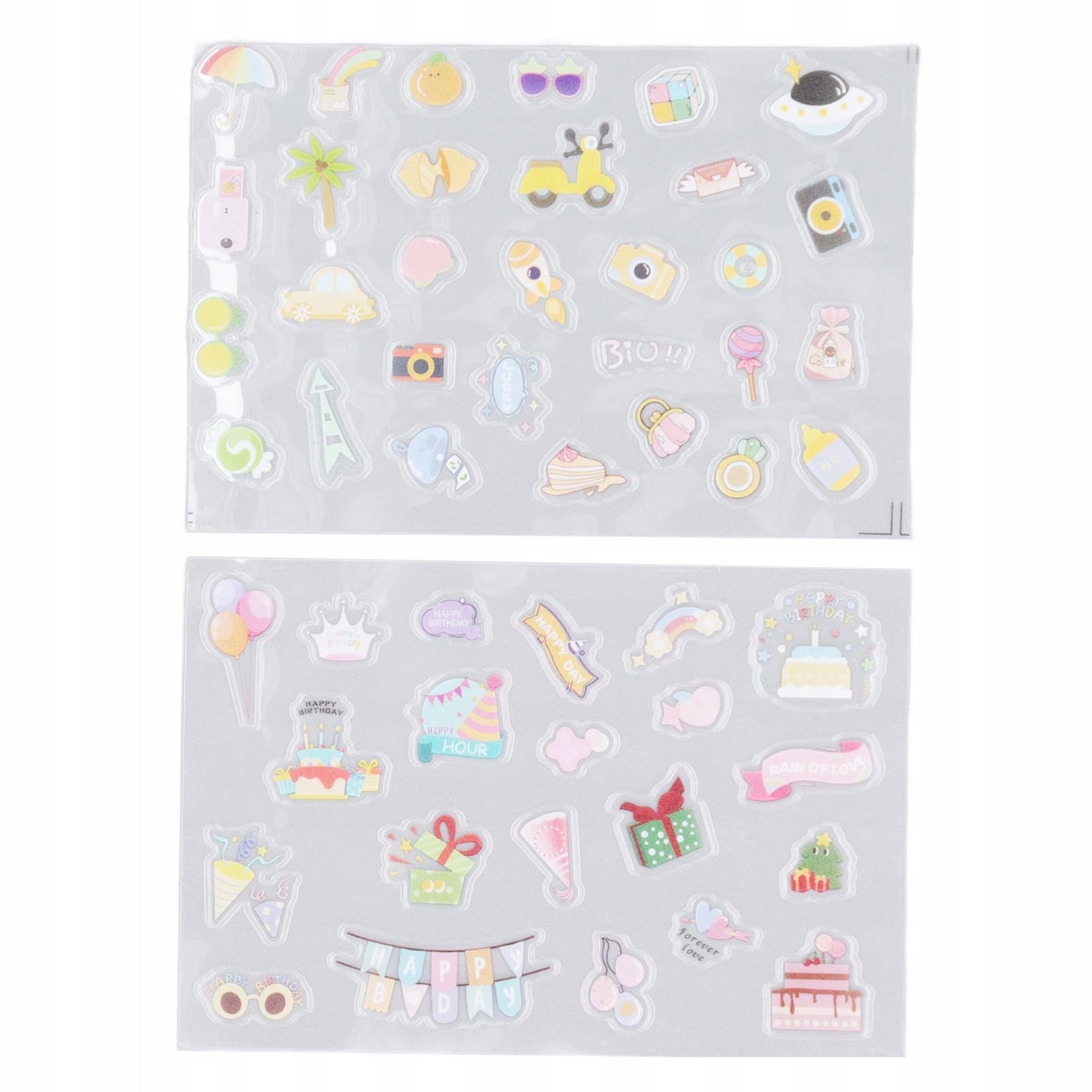 Decorative sticker, wear-resistant 2 pieces Cute self-adhesive sticker Model 9409FVJE