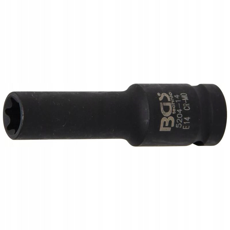 Deep Impact Socket E14 Profile, 12.5 mm (1/2"), BGS 5204-14