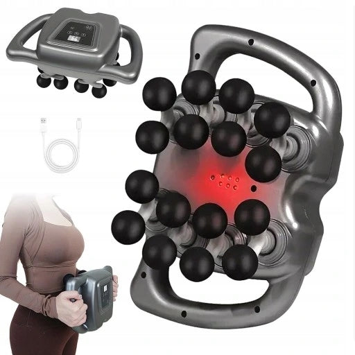 Deep Muscle Massager - 16 Heads, 9 Modes, Quiet, Black