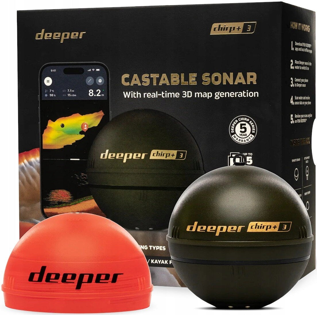 Deeper Chirp 3+ wireless echo sounder.