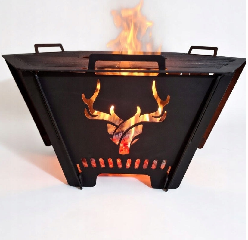 Deer Bull Garden Fire Pit, Steel, Modern, 2in1, Folding MANUFACTURER Packaging status original