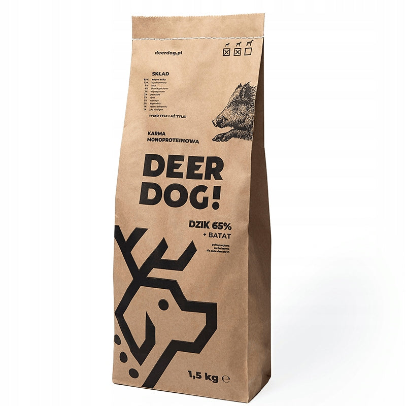 DeerDog BOAR + BATAT - dry food 1,5kg For small and medium-sized dogs