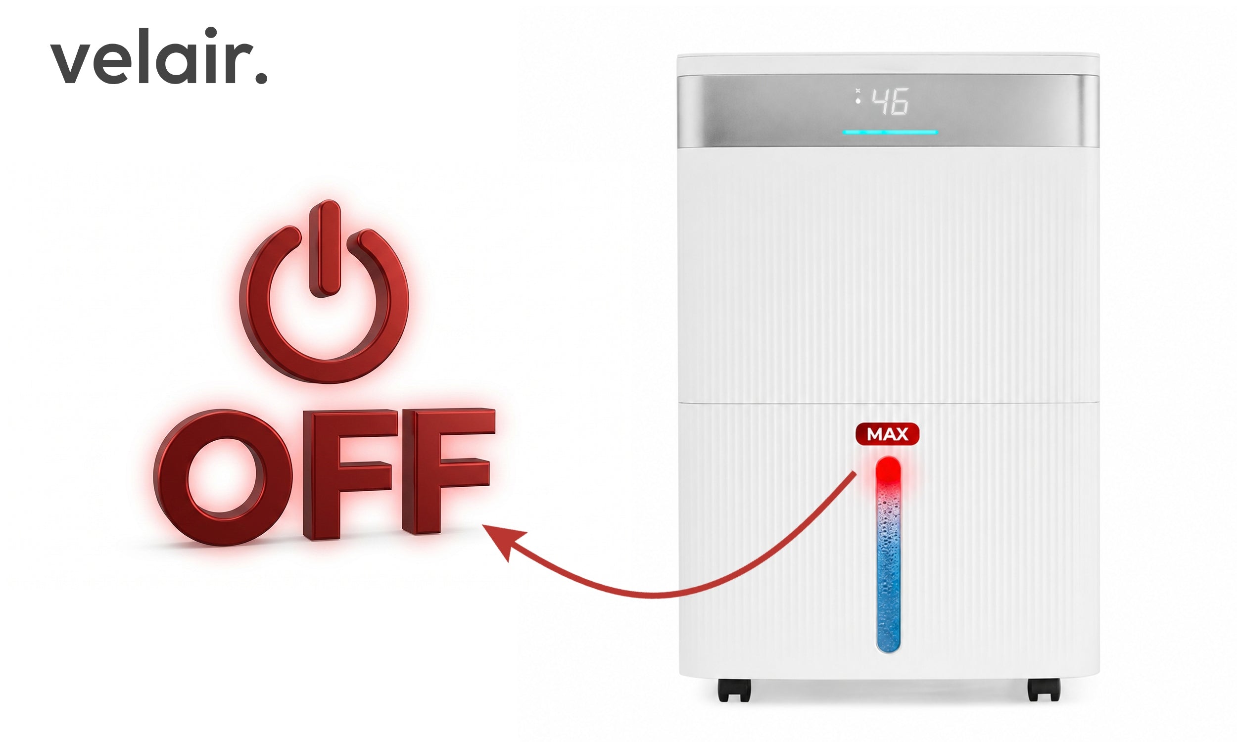 Dehumidifier 40L/24h VELAIR LUMEA XL WiFi | POWERFUL home absorber Dominant color white