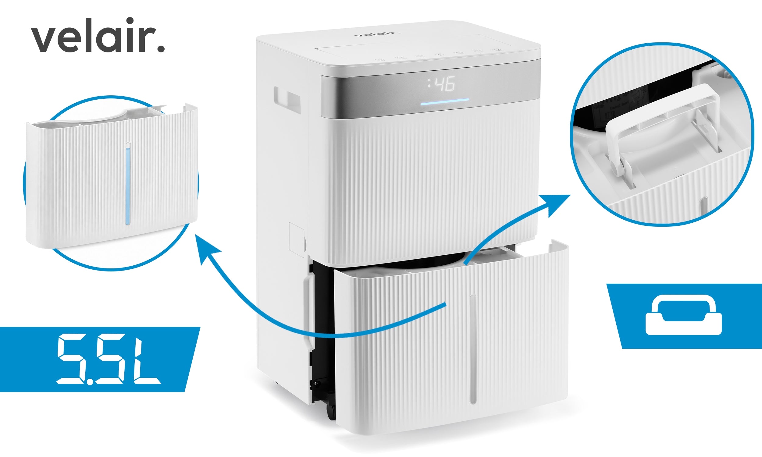 Dehumidifier 40L/24h VELAIR LUMEA XL WiFi | POWERFUL home absorber Model LUMEA XL 4076K