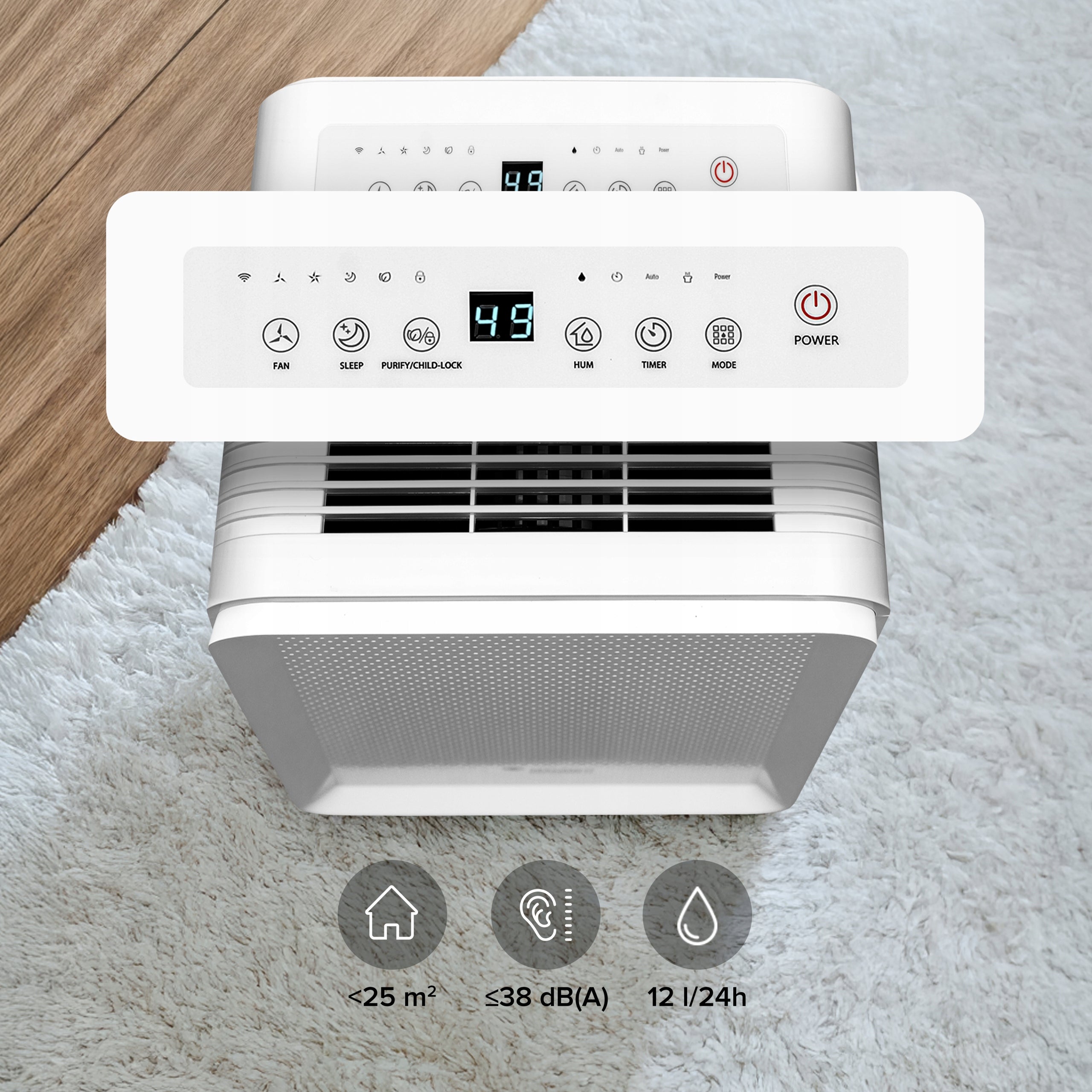Dehumidifier MYCOND Roomer Smart 12l/24h +Laundry drying + Wi-Fi Power 180 W