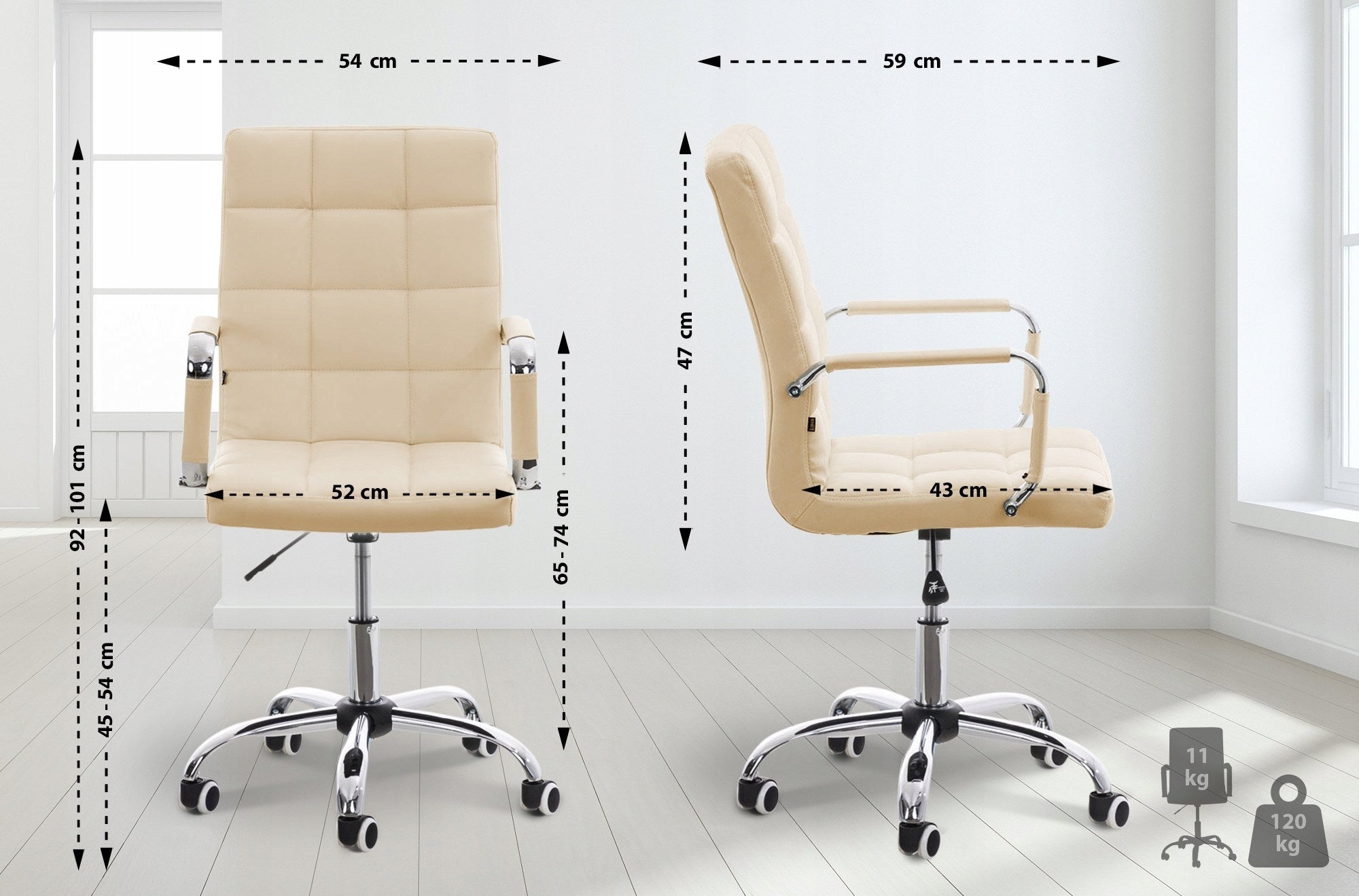 Deli V2 office chair, cream Packaging status original