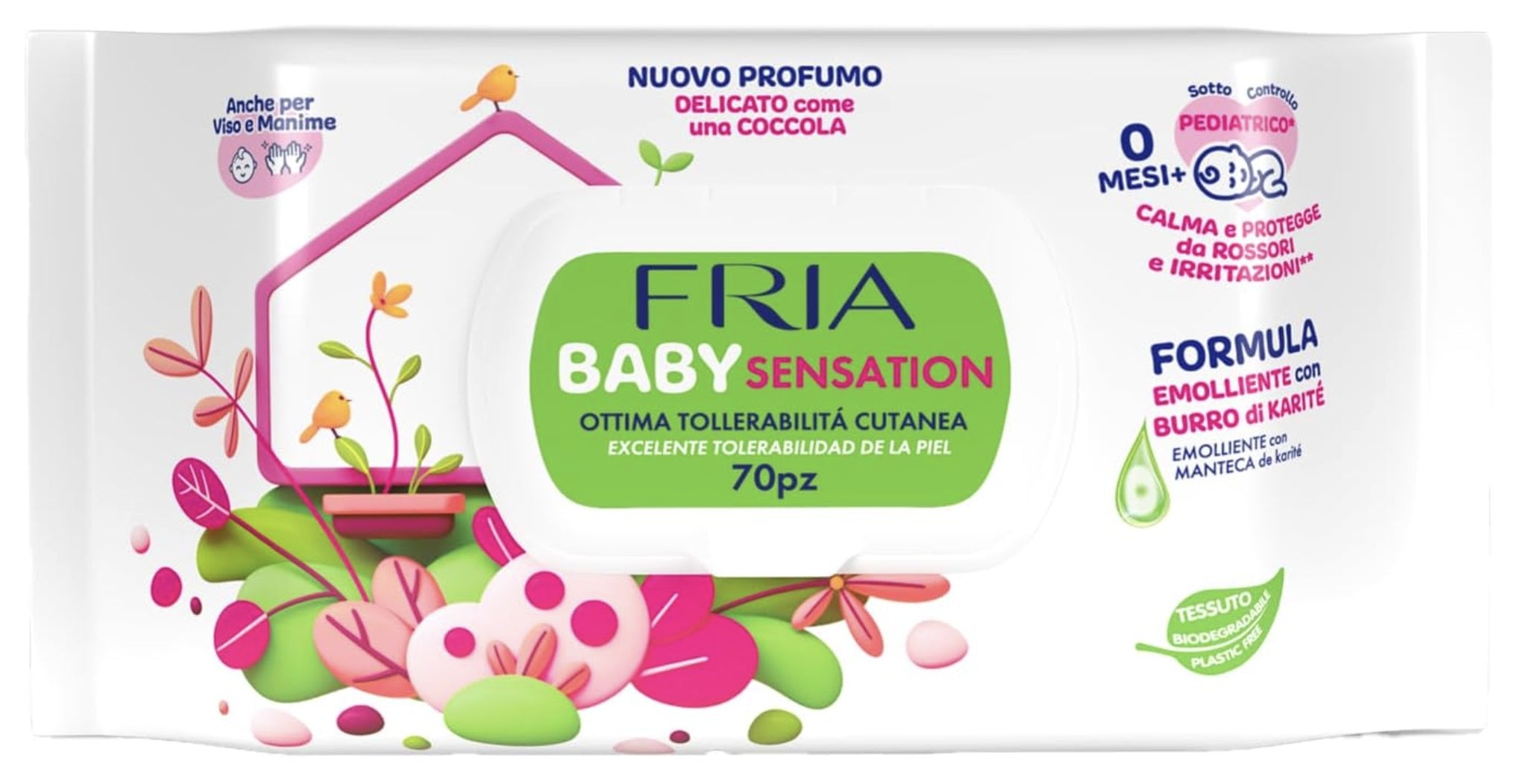 Delicate Wipes Fria Baby Shea Butter 70 Pieces Sensation Moisturized