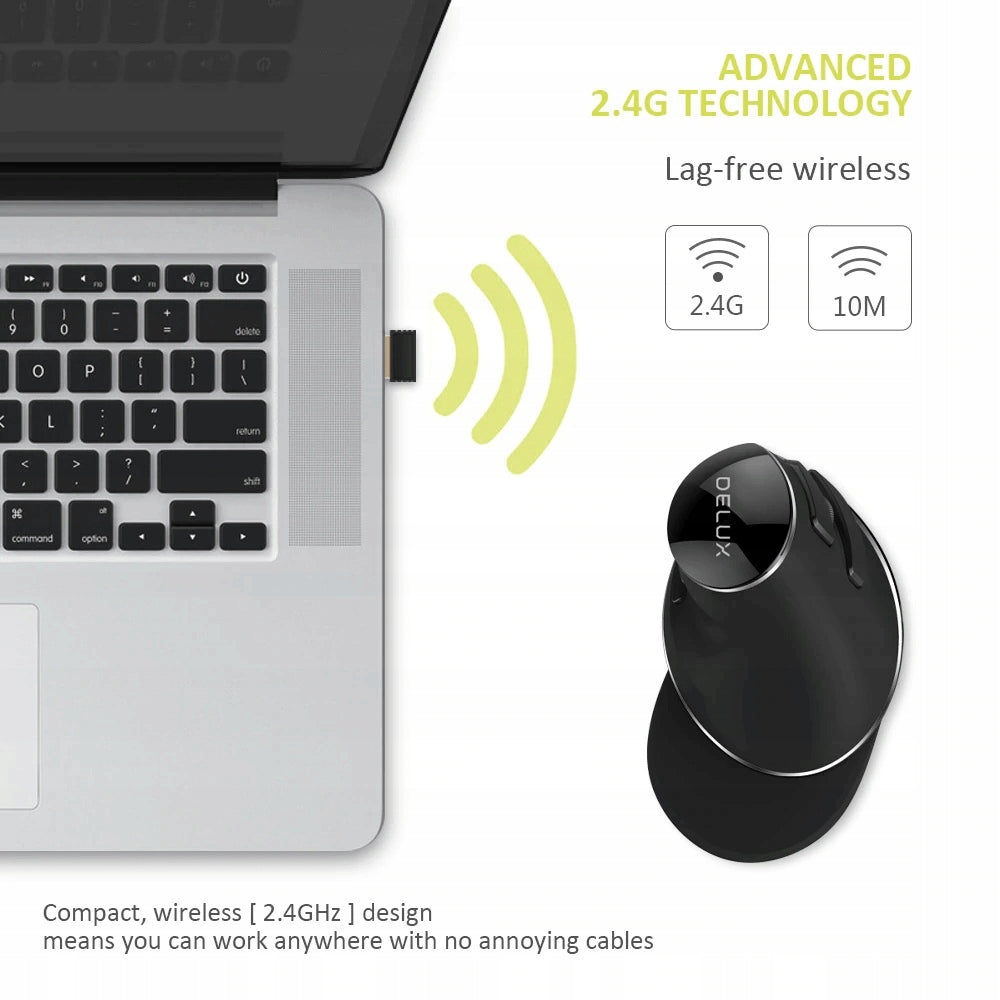 Delux M618 PLUS Vertical Wireless Mouse Manufacturer DeLux