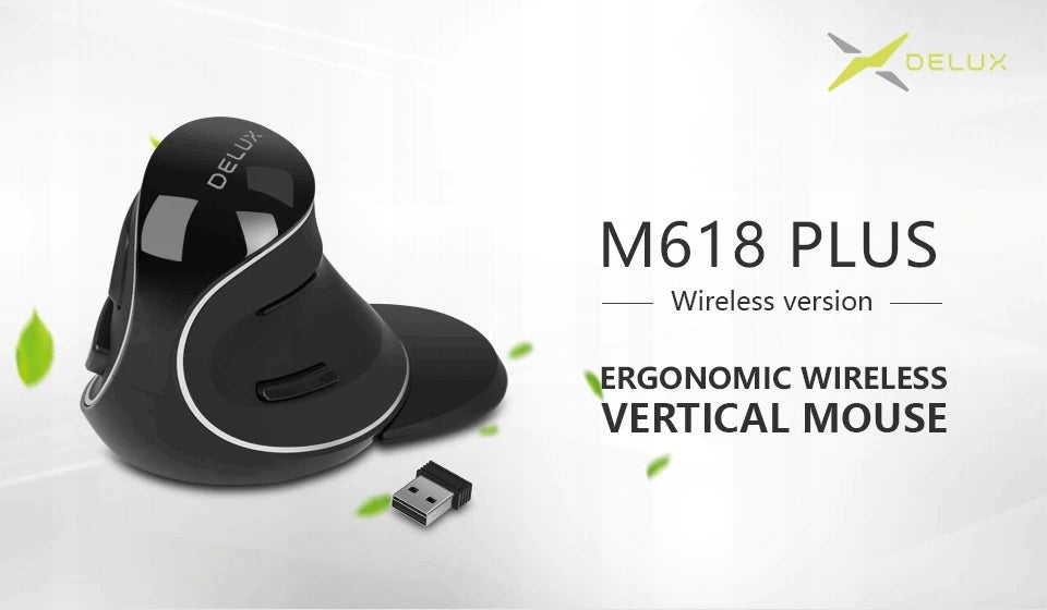 Delux M618 PLUS Vertical Wireless Mouse Manufacturer code M618PLUS