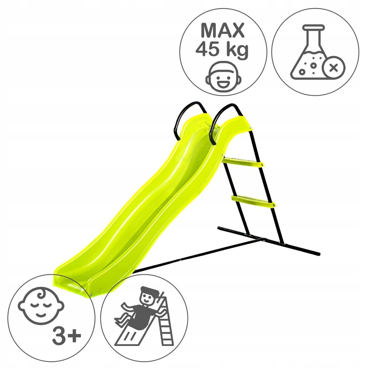 Deluxe Garden Slide with Metal Frame – Plastic Slide Dominant material metal