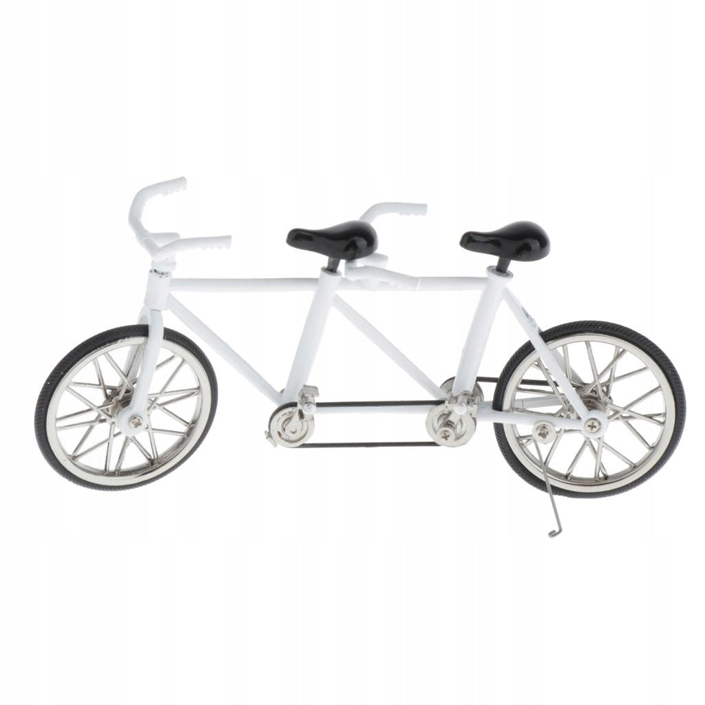 Deluxe Tandem Bicycle Model Bike Miniature For Children Home White Packaging status original