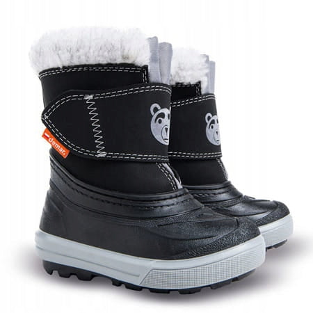 Winterstiefel mit Naturwolle Demar Bear C, schwarz-grau 