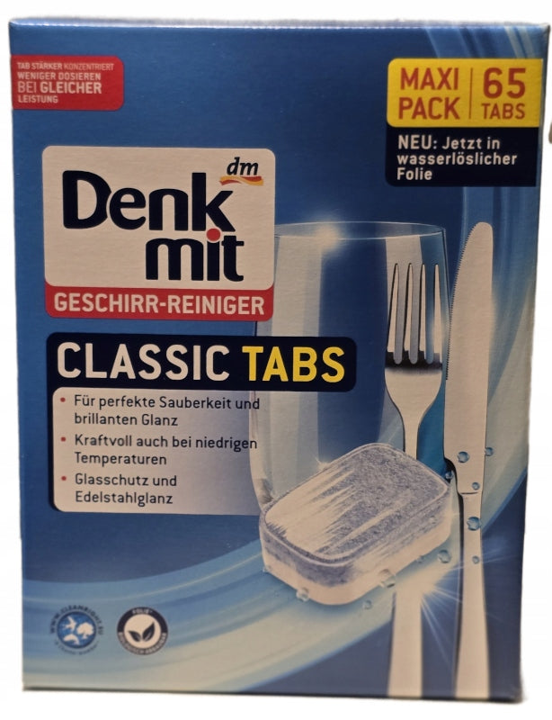 Denkmit Classic Dishwasher Tablets DM 65 Pieces from Germany Packaging status original