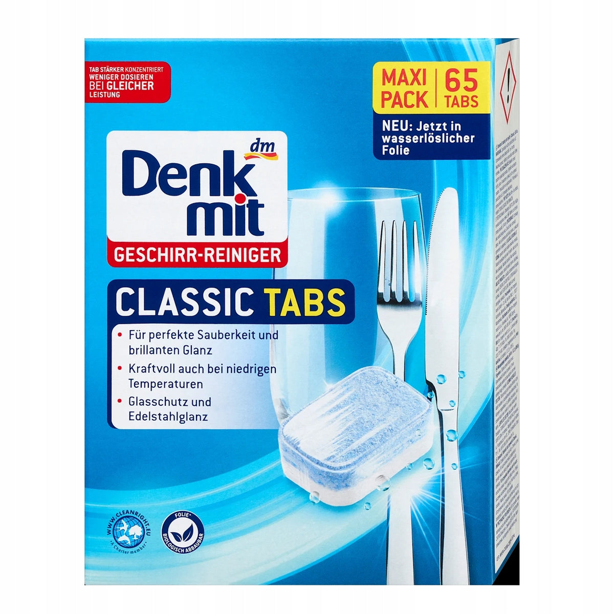 Denkmit Classic Dishwasher Tablets DM 65 Pieces from Germany