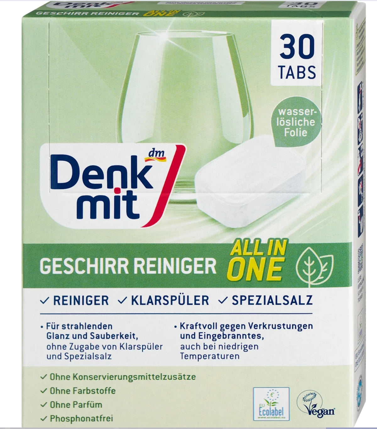 Denkmit Dishwasher Tablets 30pcs Nature Eco-Friendly Packaging status original
