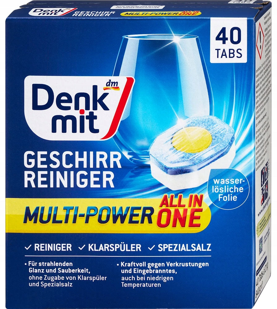 Denkmit Tablets Dishwashers All in1 40 pieces Shiny from Germany