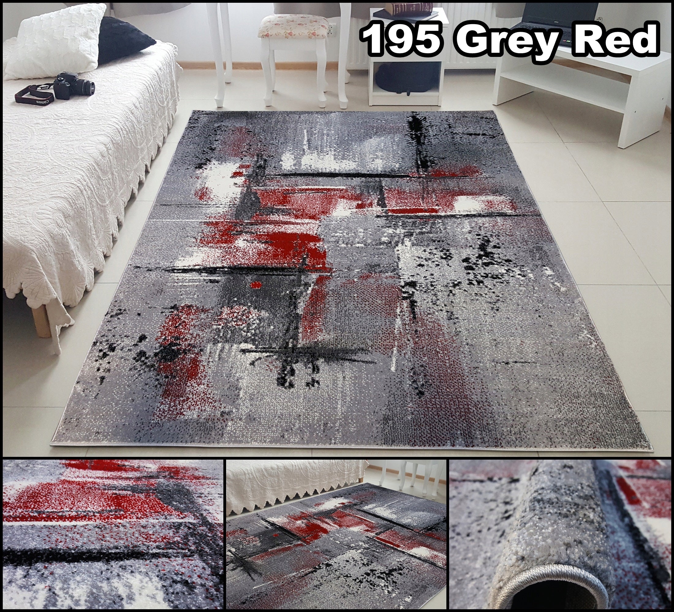 Densely Woven Turkish Carpet Sumatra Fries 160x220 Clover - Various Designs HQ Manufacturer code SZARY ŻÓŁTY NIEBIESKI CZERWONY FIOLET