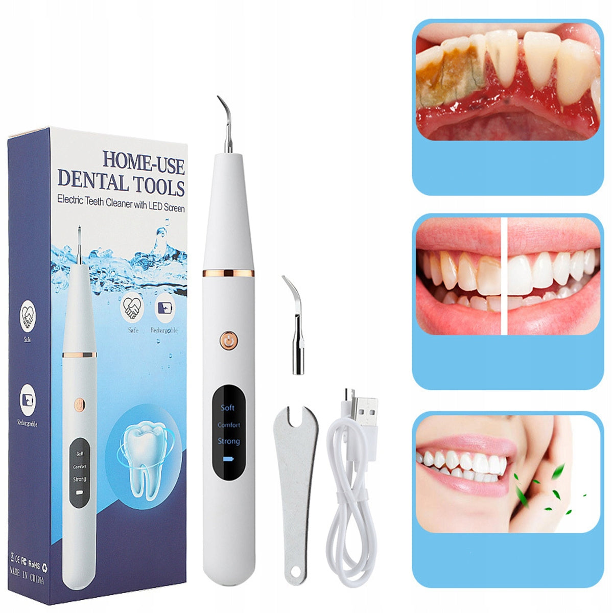 Dental Tooth Scaler Ultrasonic Powerful 3 Modes Stone Removal Brand no brand