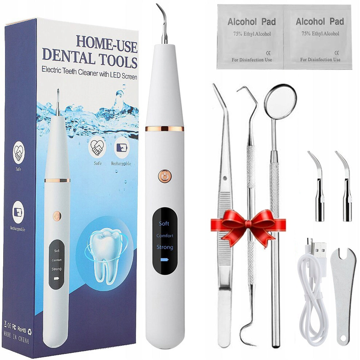 Dental Tooth Scaler Ultrasonic Powerful 3 Modes Stone Removal