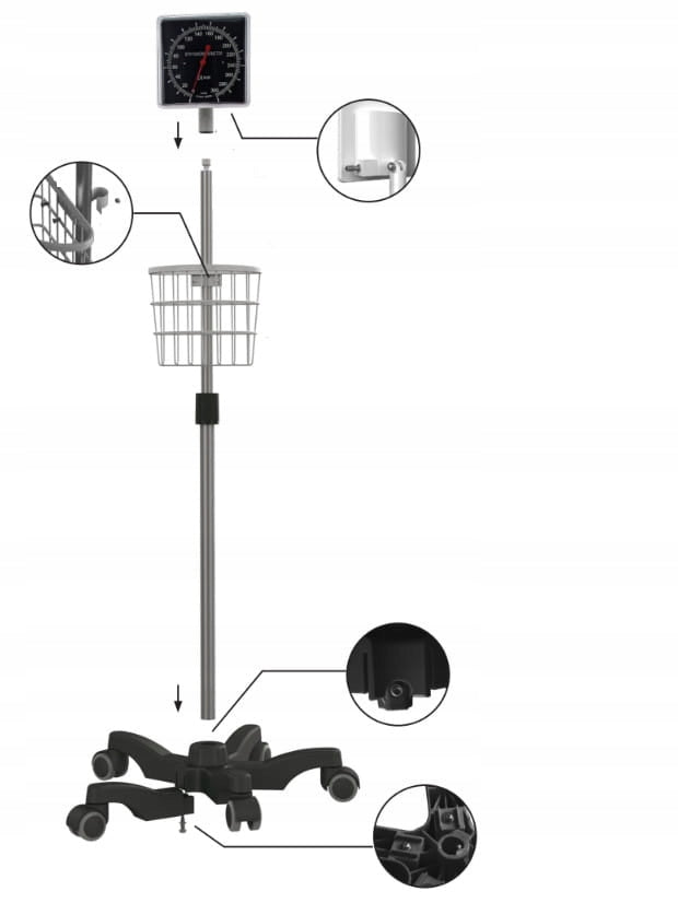 Denver Mobile Clock Blood Pressure Monitor on Tripod Medical device type medical device or in-vitro diagnostic medical device