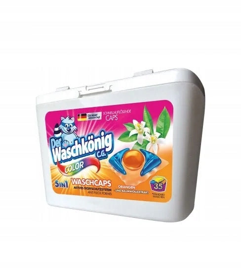 Der Waschkonig ORANGEN UND BAUMWOLLEXTRAKT Color Washing Capsules 35 Pack