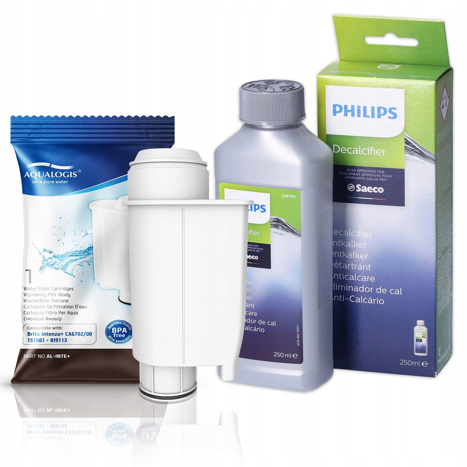 Descaler 250ml + Water Filter for Saeco AL-Inte+