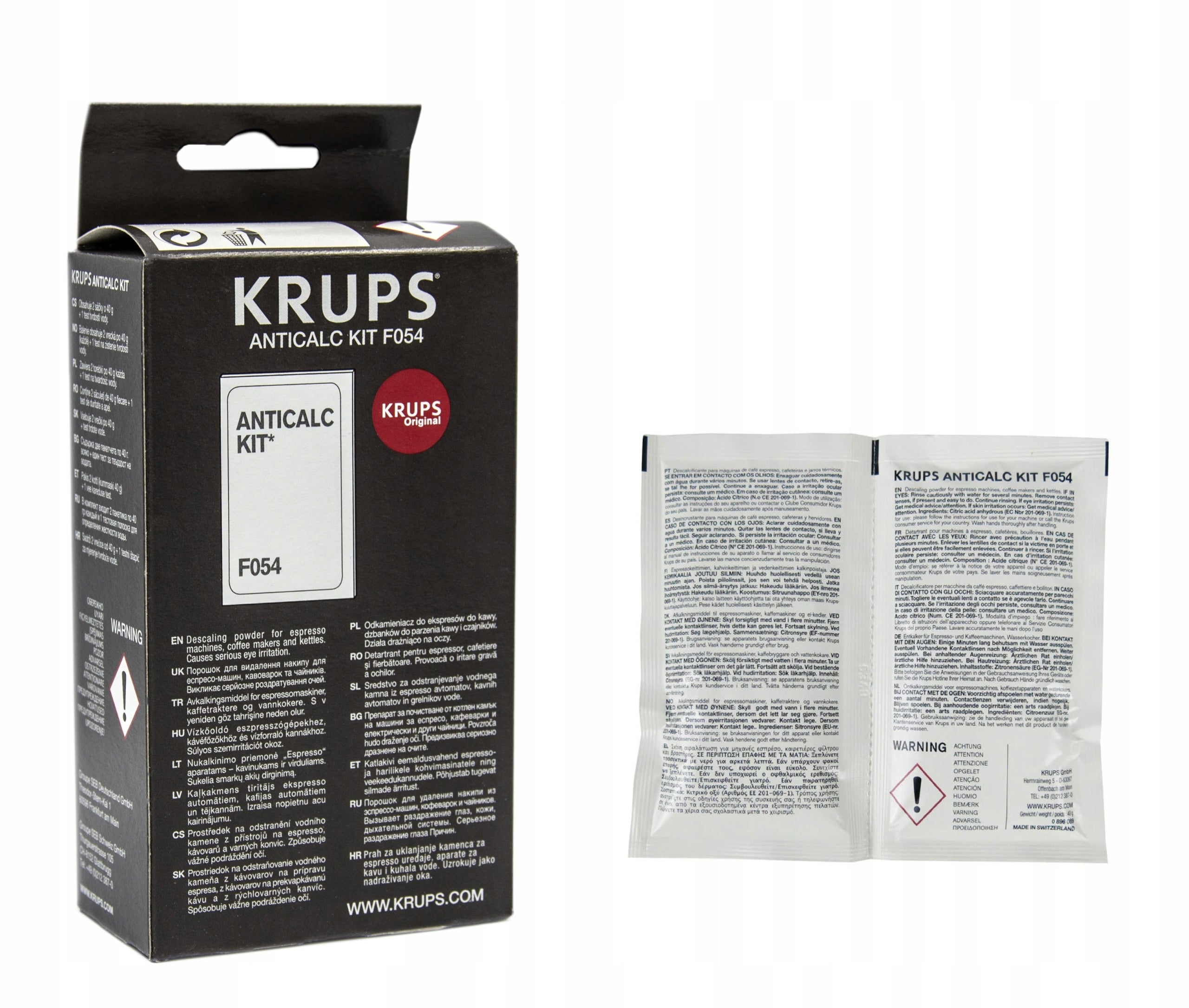 Descaler + Cleaning Liquid + Tablets - For Krups Express (Original) Packaging status original