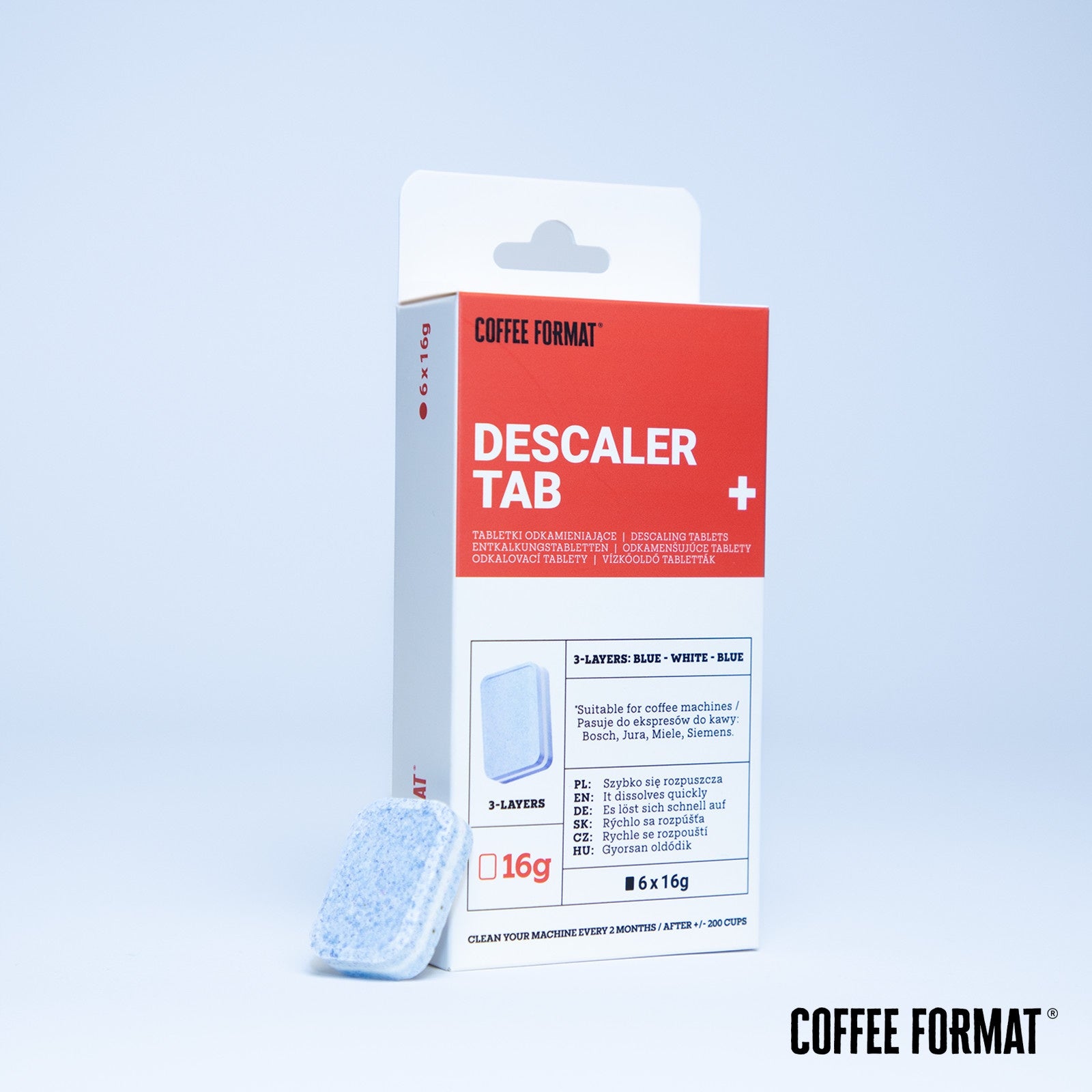 Descaler tablets for coffee machines DESCALER TAB+ 6x16g Manufacturer code CF-DT+6X16