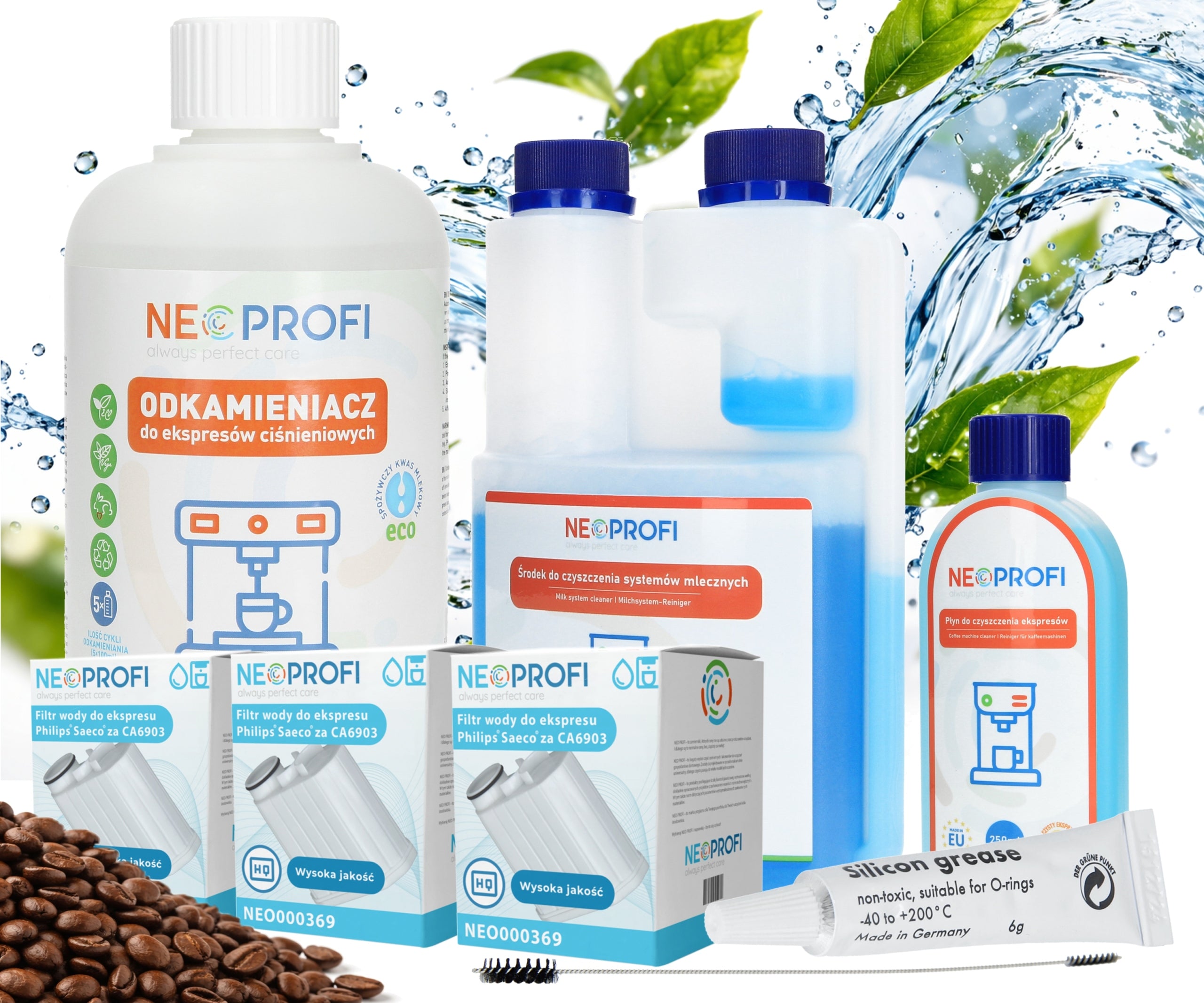 Descaling and cleaning preparations 3x water filters of Saeco machines Manufacturer code NEO002780