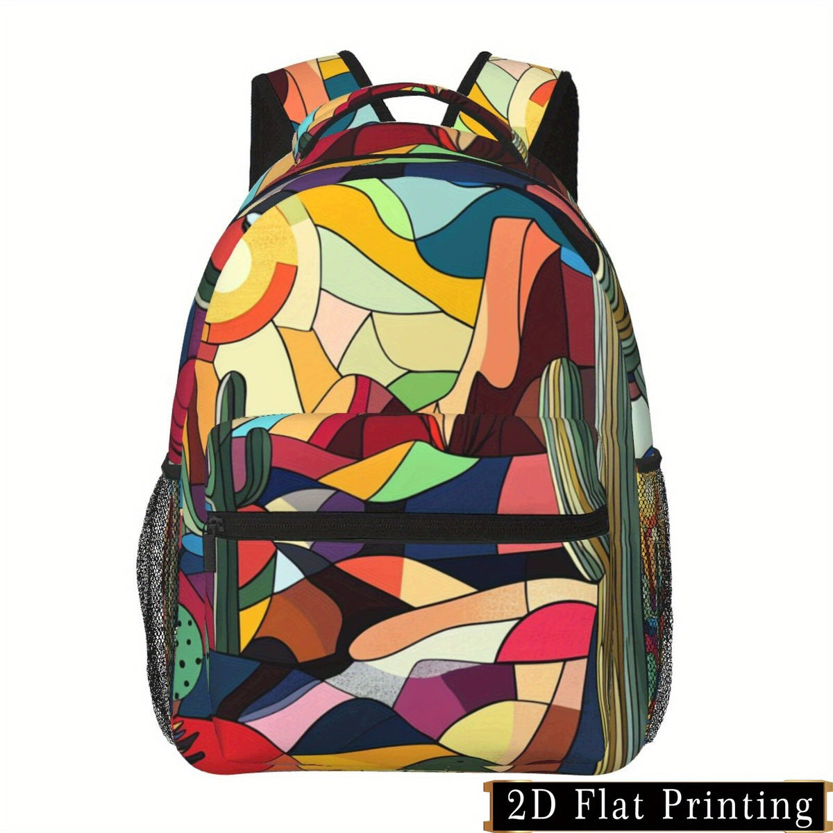 Desert Print Backpack - Shoulder, Waist Protection, Fits iPad/Laptop, Large Capacity