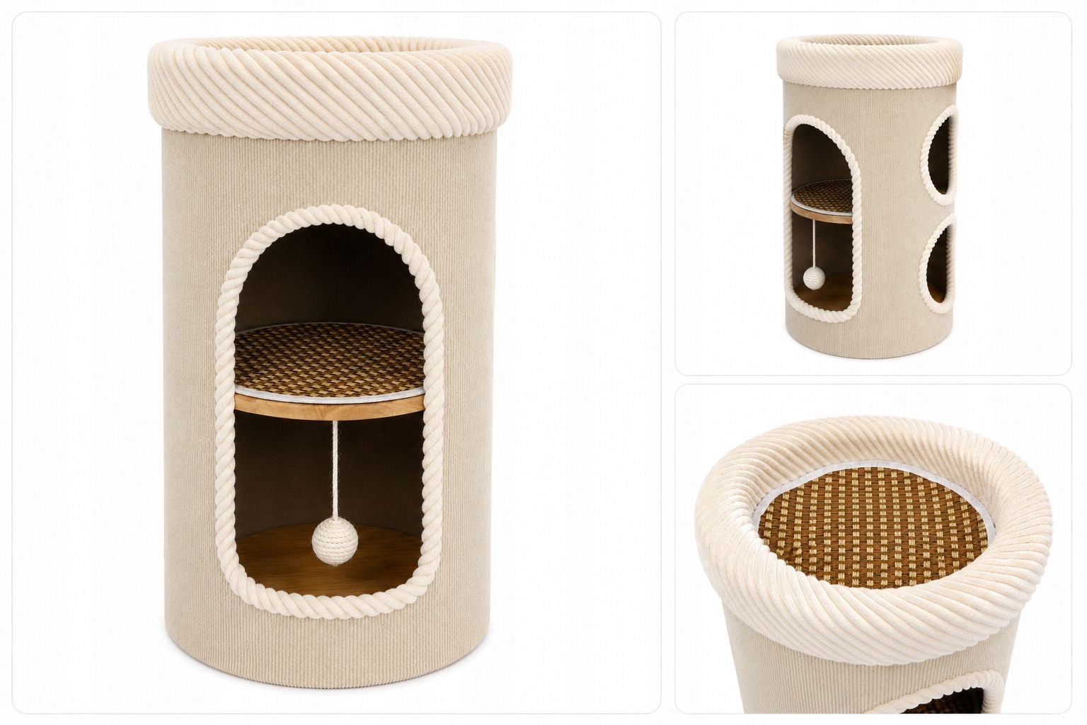 Designer Modern Cottage Bed and Tower for Cat Play COCO