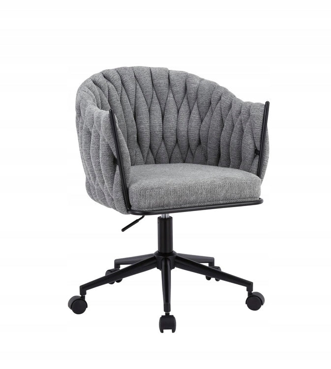 Designer swivel chair braided ROSA grey EAN (GTIN) 5904653138033