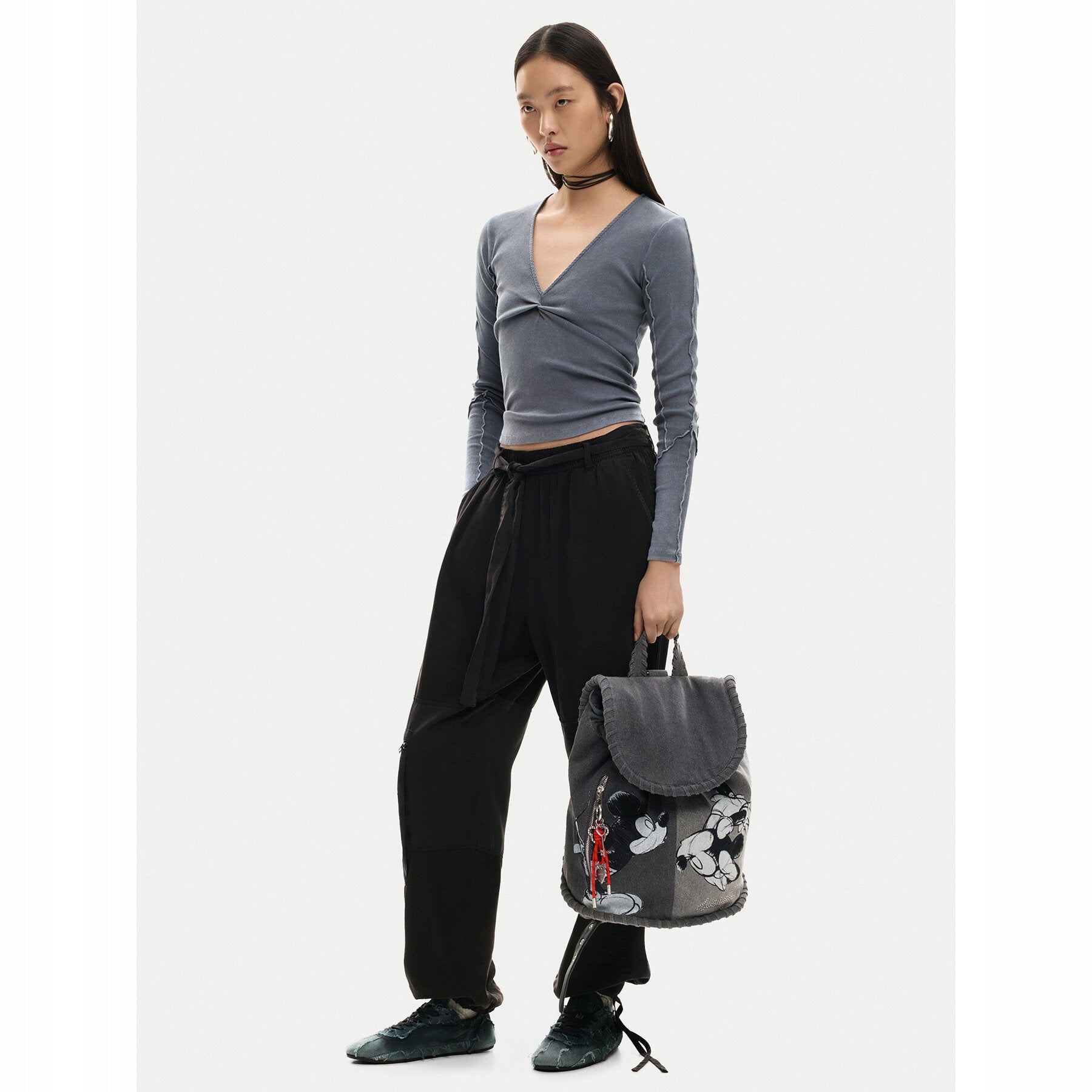 Desigual Women's Backpack Grey 26SAKD01 Packaging status original