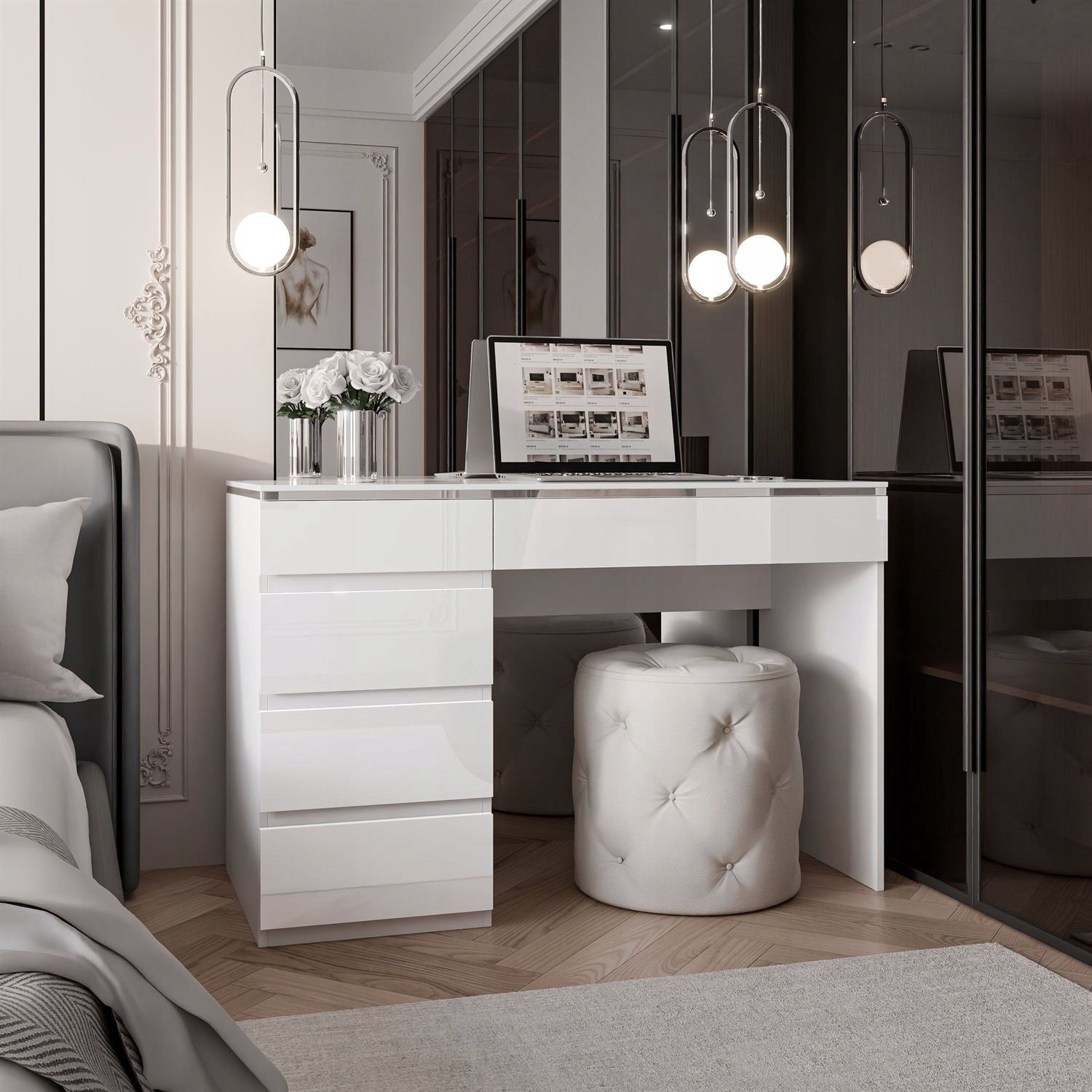 Desk AURORA SILVER with drawers Manufacturer code LUK02199