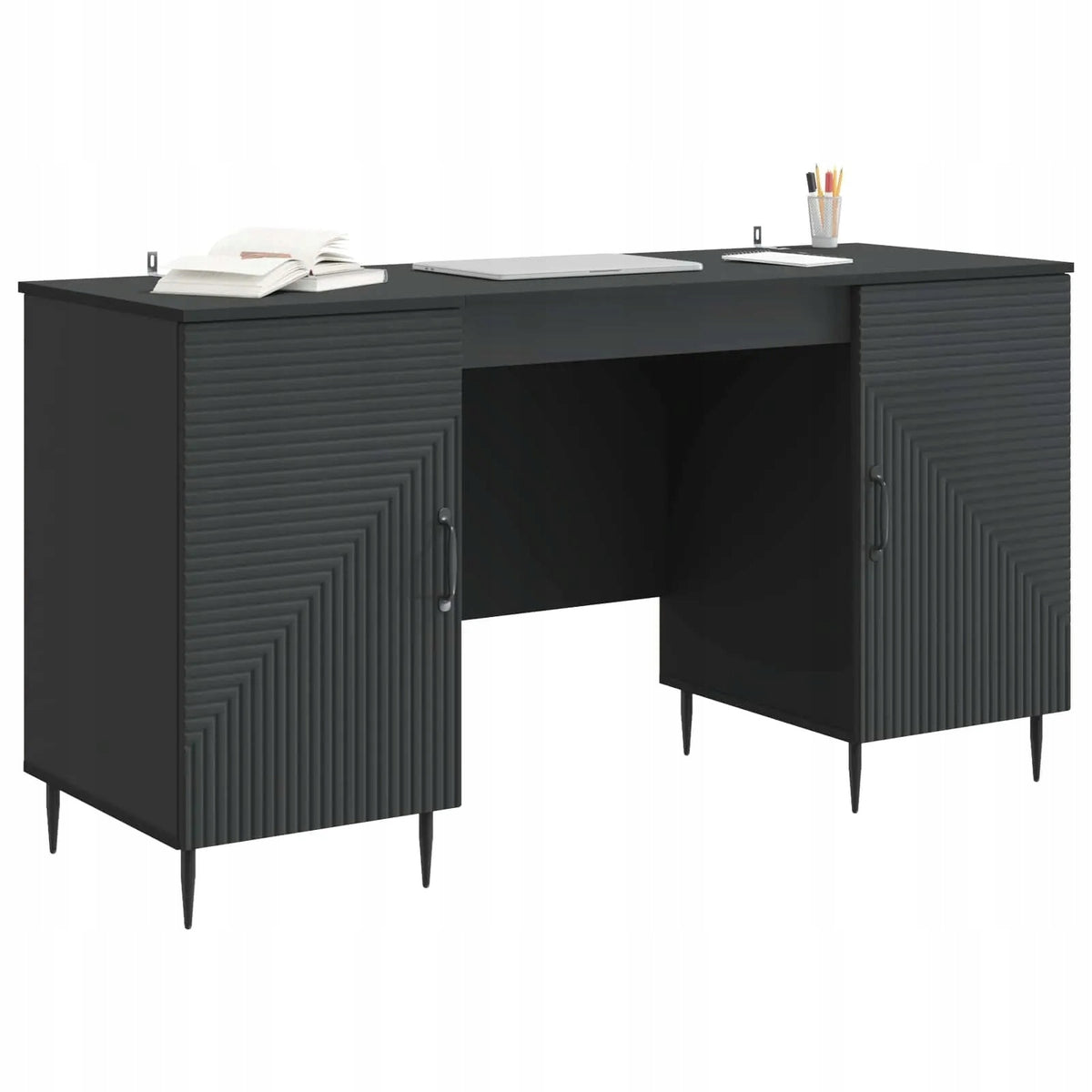 Desk Black 142,5 x 50 x 75 cm Engineered wood Brand VidaXL