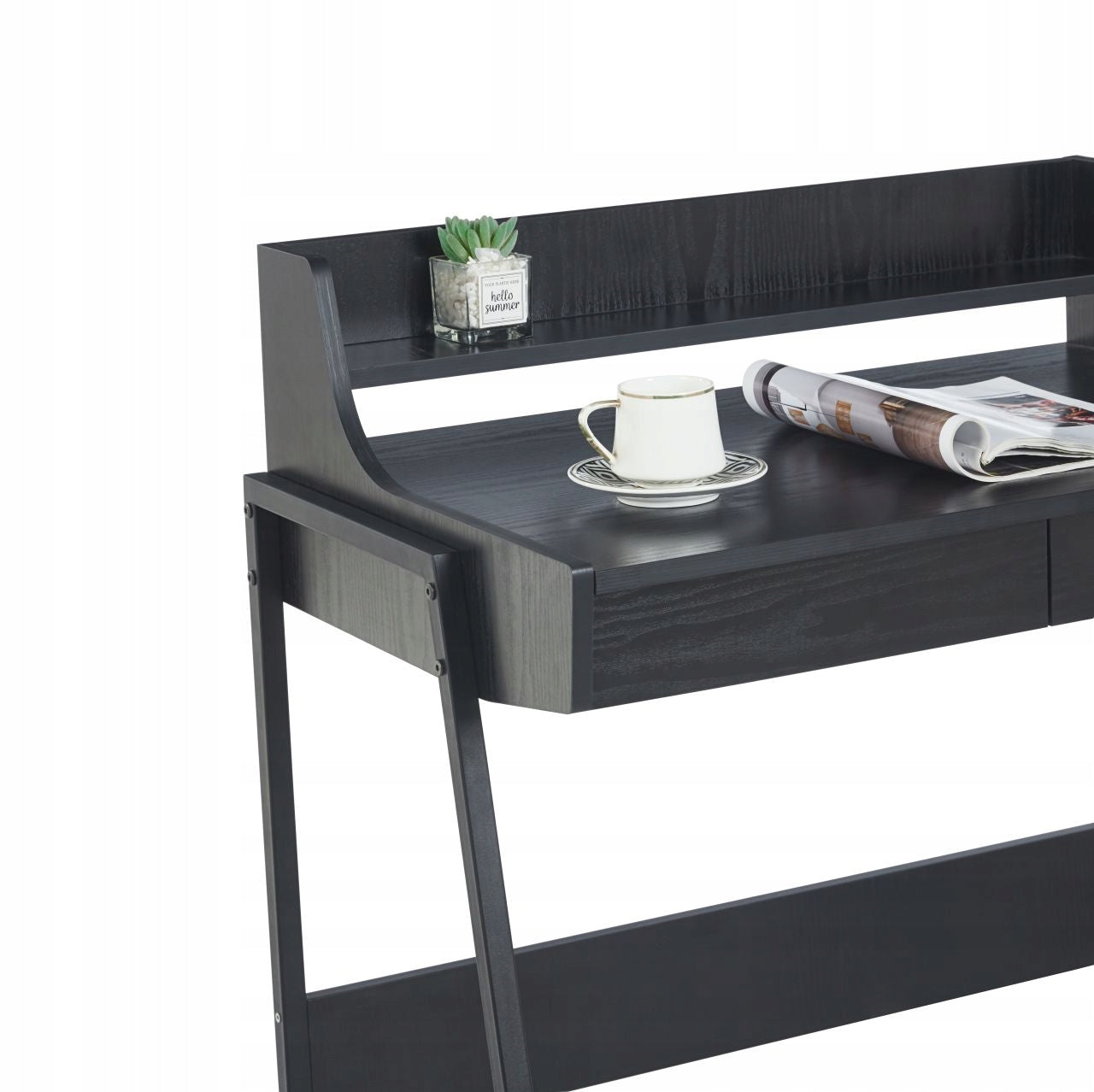 Desk Black with Drawers LOFT Dressing Table Console With SHELF Extension Brand Furnitex