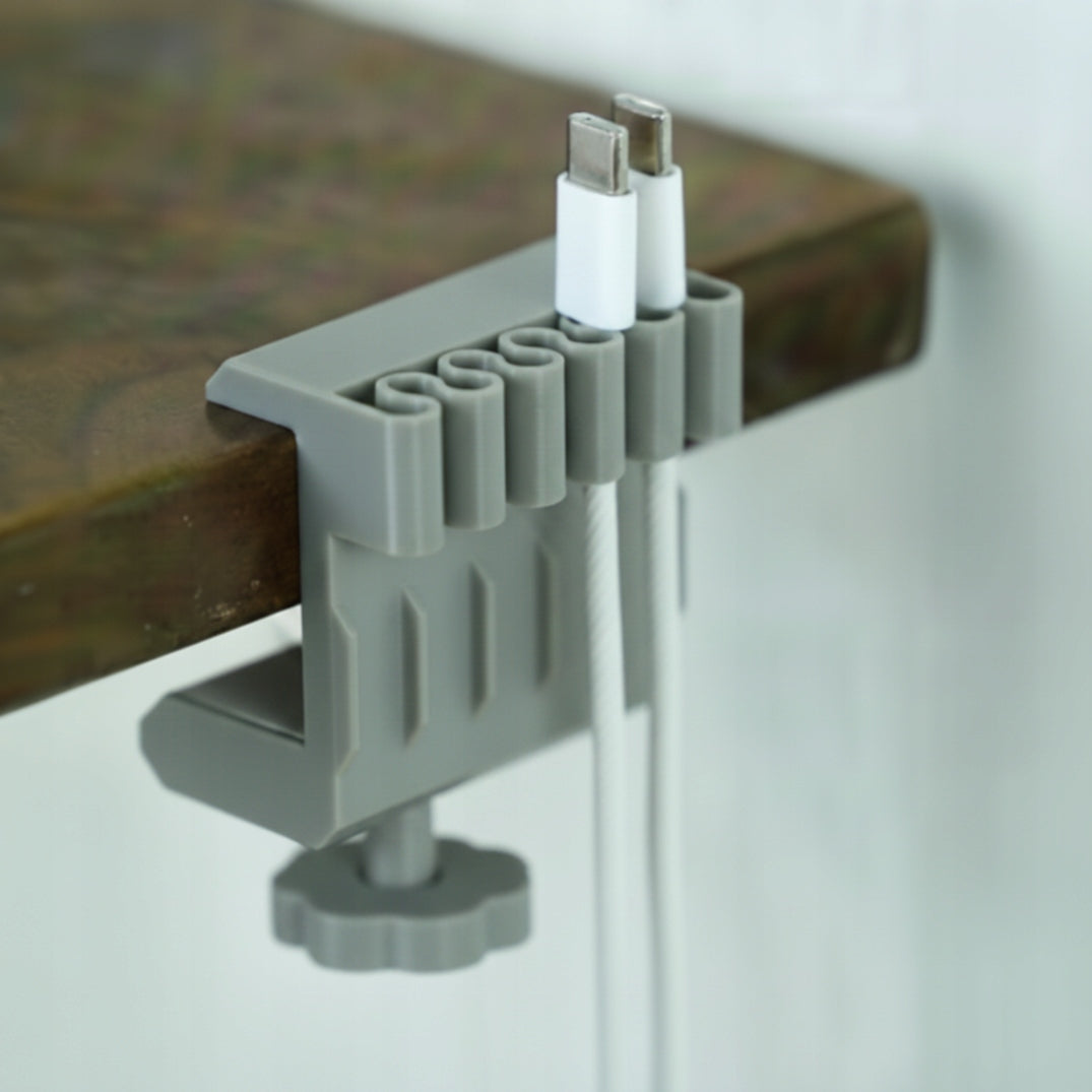 Desk Cable Holder Grey Wire Organizer for Clamp Packaging status original