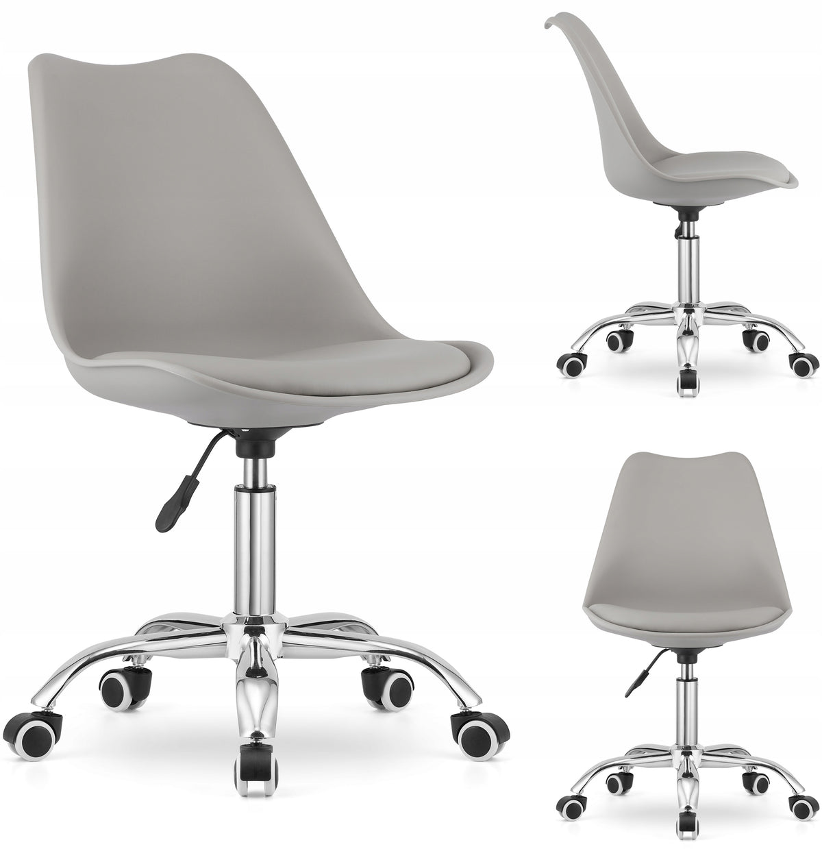Desk Chair Swivel Armchair Modern Youth for Desk Grey ALBA