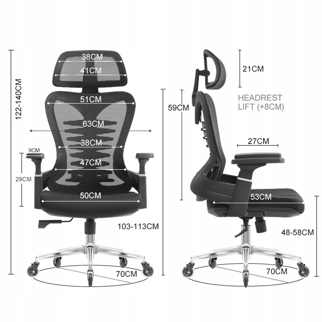 Desk Chair Swivel Chair Ergonomic Mesh Spacetronik blue Manufacturer code SPC-AXON-02