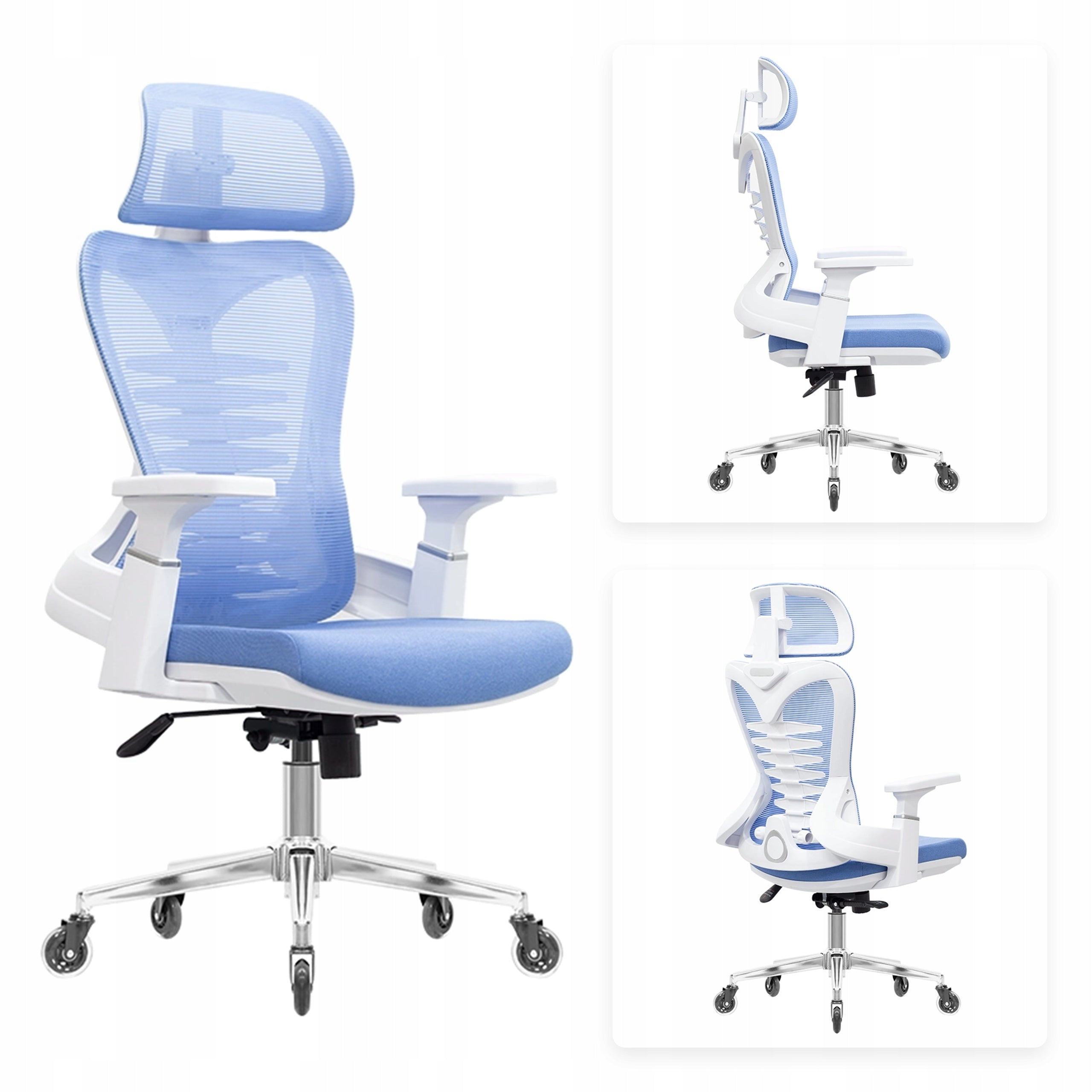 Desk Chair Swivel Chair Ergonomic Mesh Spacetronik blue