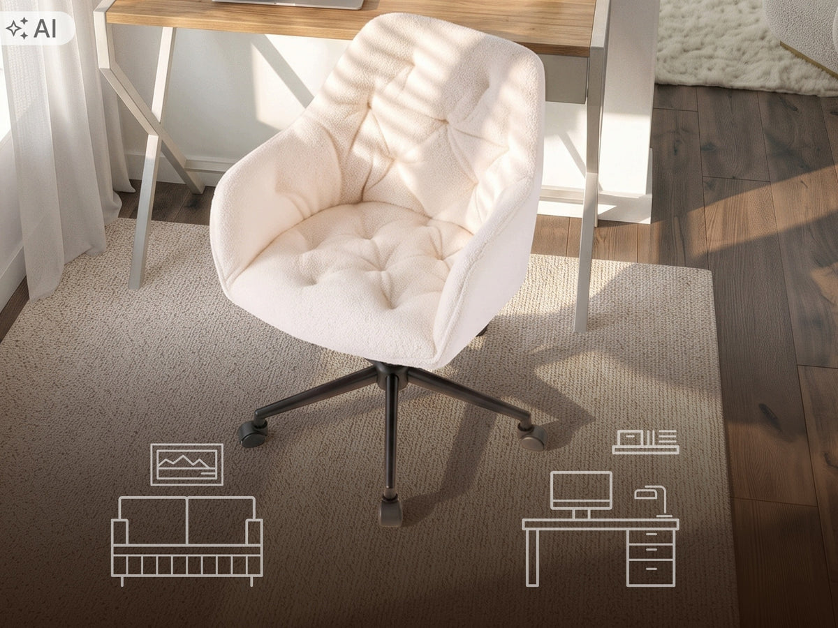 Desk Chair Swivel Lamb Armchair Dressing Table Office Cream KONOR Manufacturer code krzesło młodzieżowe biurowe do komputera