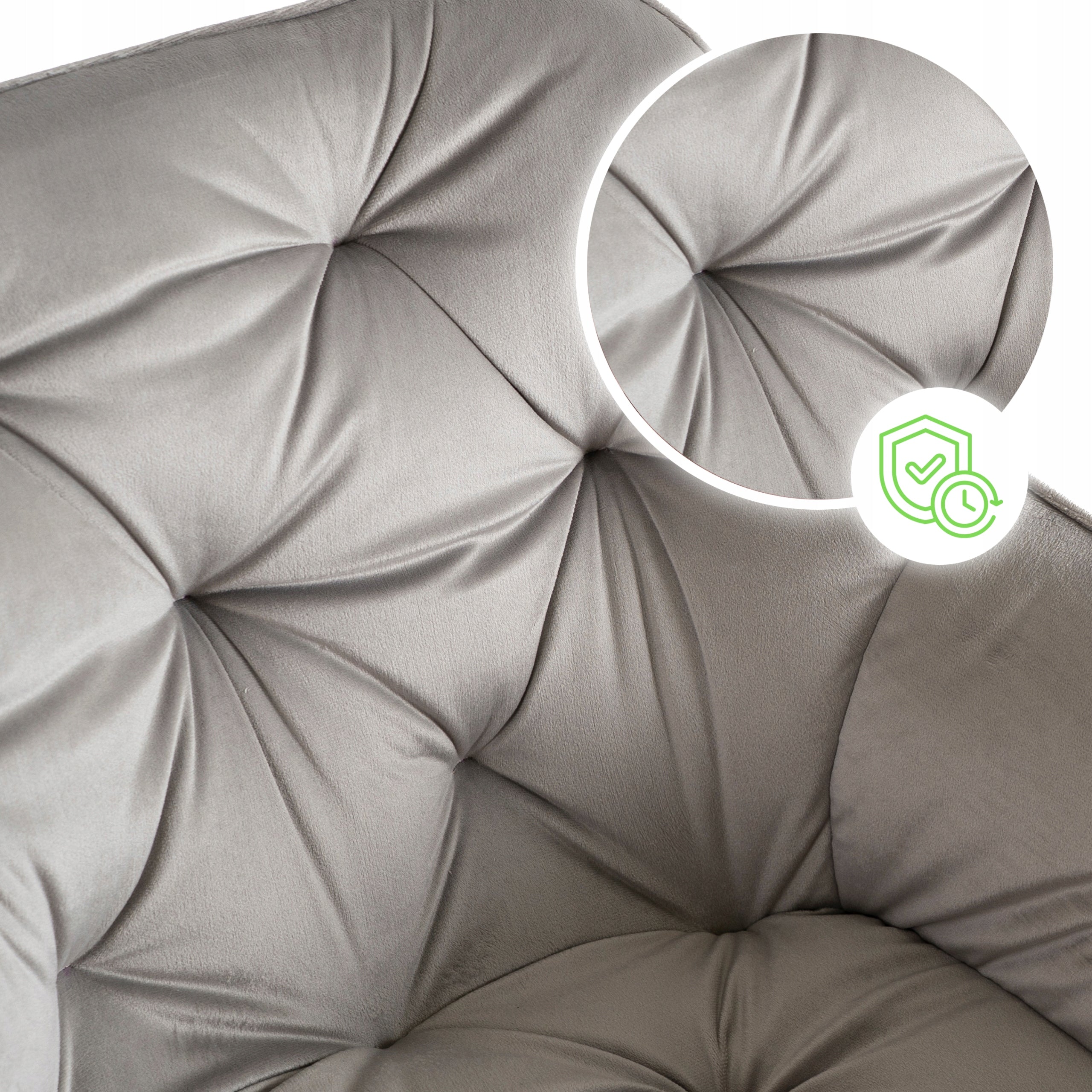 Desk Chair Swivel Velour Office Dressing Chair Grey KONOR Brand Mebel Elite
