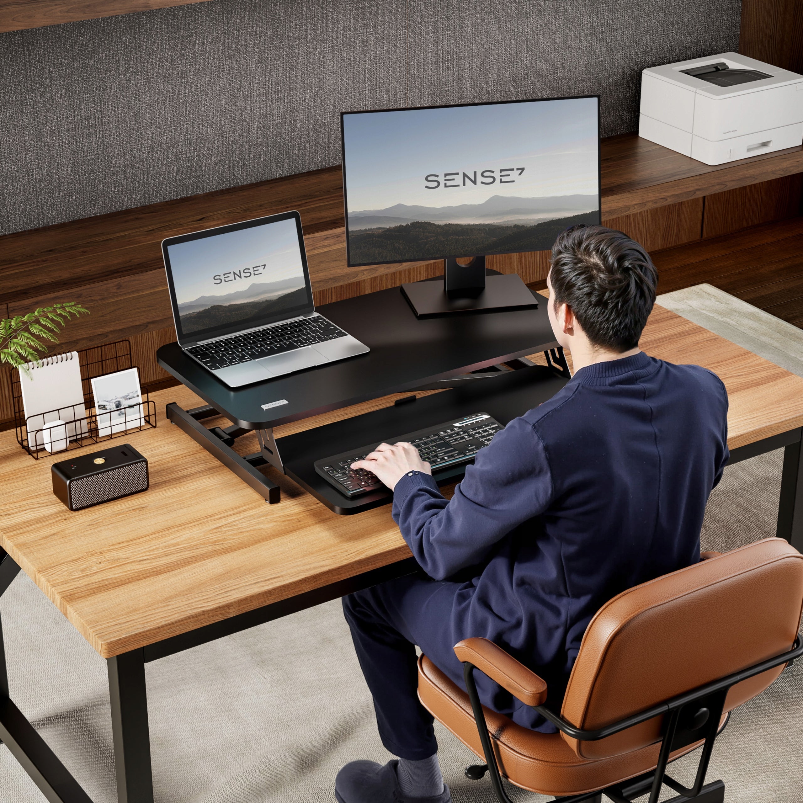 Desk Converter with Height Adjustment Standing Desktop SENSE7 Brand Sense7